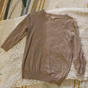 Beige J Crew 3/4 sleeve light sweater
